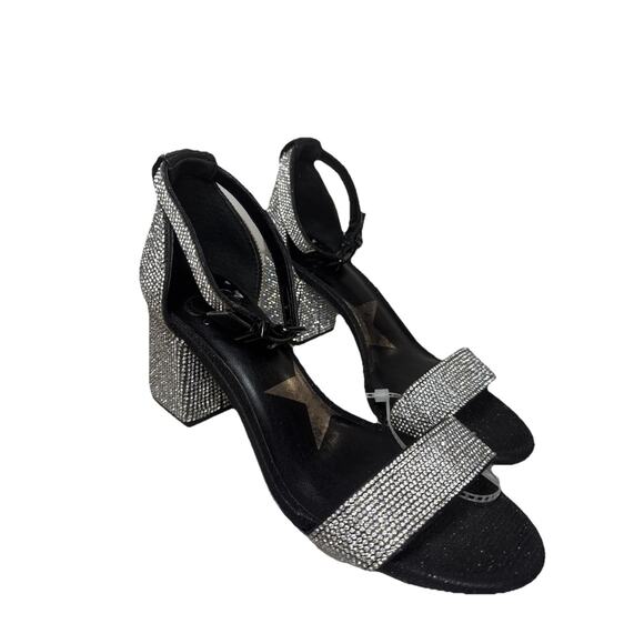 Gianni Bini Ronilynn Bling Jewel Embellished Ankle Strap Block Heel Sandals 6.5 - Picture 1 of 11